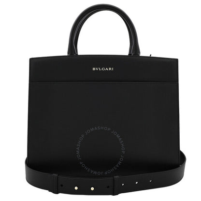 Bvlgari, Black Leather Logo Tote