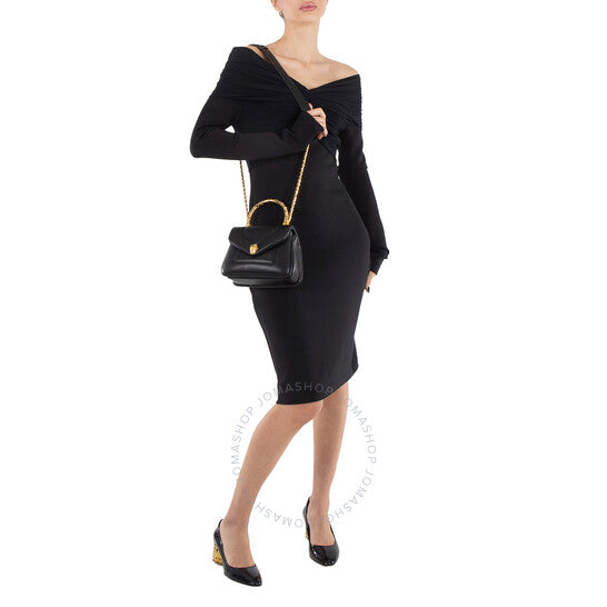 Bvlgari, Black Serpenti Reverse Leather Top Handle Bag