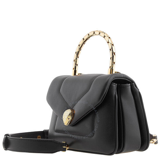 Bvlgari, Black Serpenti Reverse Leather Top Handle Bag