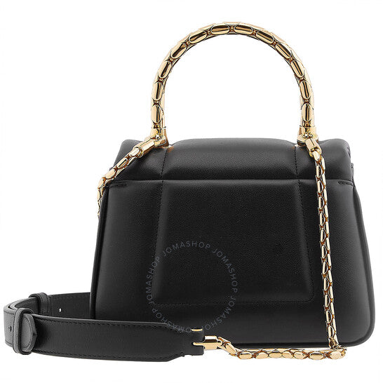 Bvlgari, Black Serpenti Reverse Leather Top Handle Bag