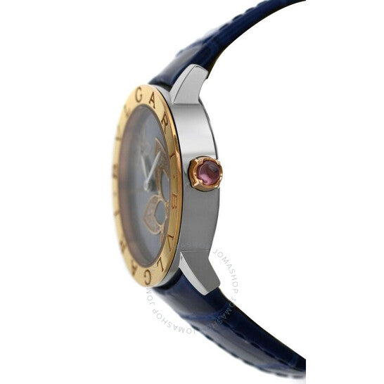 ساعة بولغاري أوتوماتيكية للسيدات بمينا أزرق