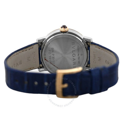 ساعة بولغاري أوتوماتيكية للسيدات بمينا أزرق