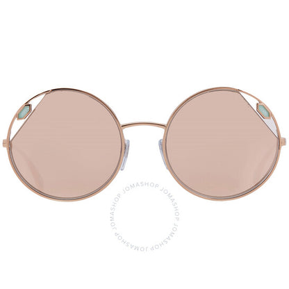 Bvlgari, Clear Mirror Rose Gold Round Ladies Sunglasses