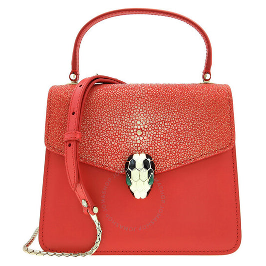 Bvlgari, Galuchat Serpenti Forever Crossbody in Red