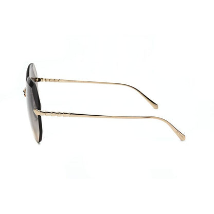 Ladies Gold Tone Geometric Sunglasses
