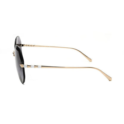 Ladies Gold Tone Geometric Sunglasses