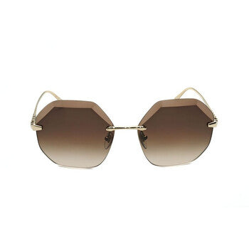 Ladies Gold Tone Geometric Sunglasses