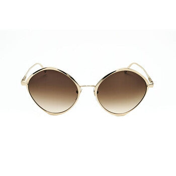 Ladies Gold Tone Irregular Sunglasses