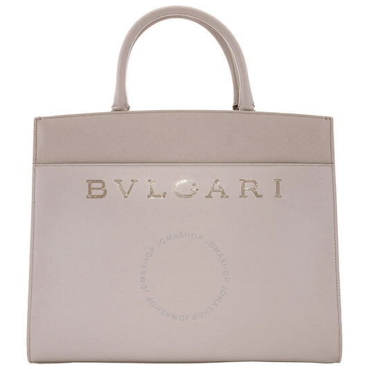 Bvlgari, Leather Logo Embossed Tote Bag