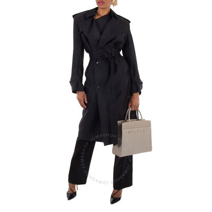 Bvlgari, Leather Logo Embossed Tote Bag