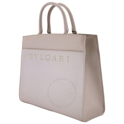 Bvlgari, Leather Logo Embossed Tote Bag