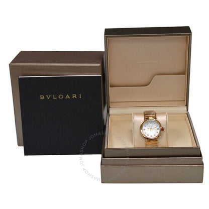 ساعة بولغاري لوتشيا للسيدات بمينا أبيض وماس