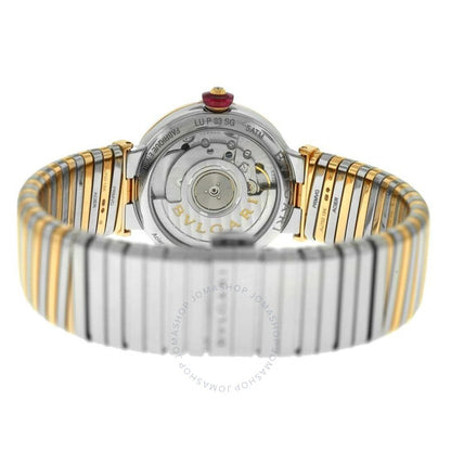 ساعة بولغاري لوتشيا للسيدات بمينا أبيض وماس