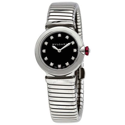 Bvlgari, LVCEA Tubogas Quartz Diamond Black Dial Ladies Watch