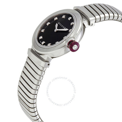 Bvlgari, LVCEA Tubogas Quartz Diamond Black Dial Ladies Watch