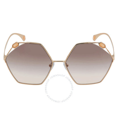 Bvlgari, Pink Gradient Grey Hexagonal Ladies Sunglasses