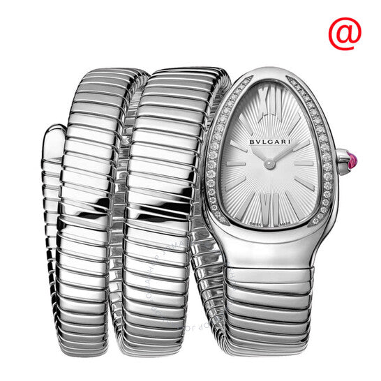 Bvlgari, Serpenti Tubogas Quartz Diamond Silver Dial Ladies Watch