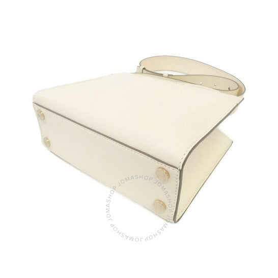 Bvlgari, White Leather Logo Tote Bag