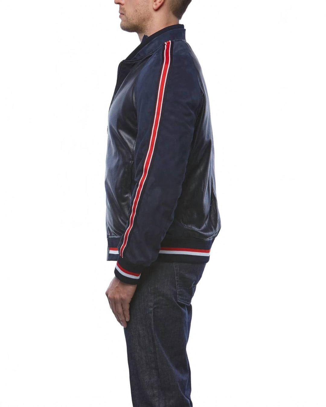 hampi leather jacket in navy