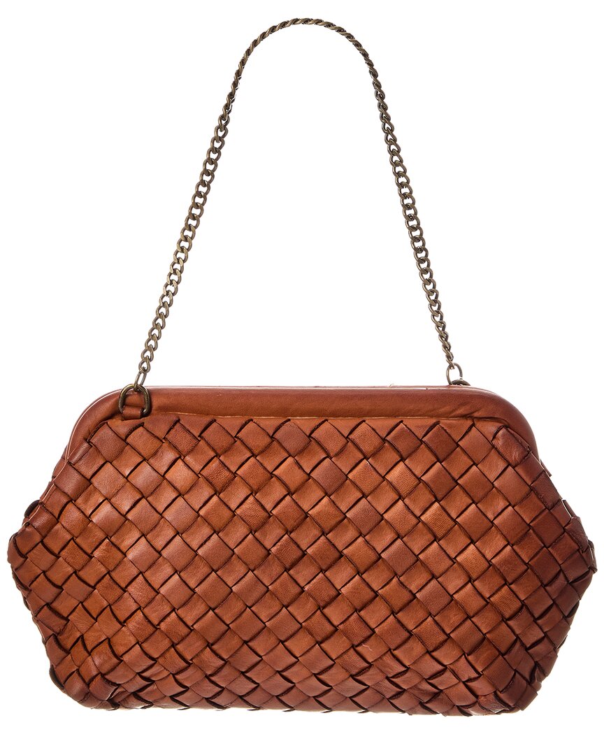 quincy hand woven leather clutch