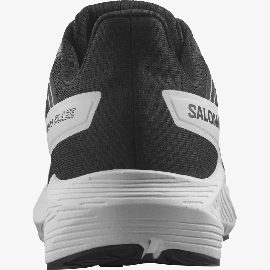 men's aero blaze running shoes in black / white / lunar rock
