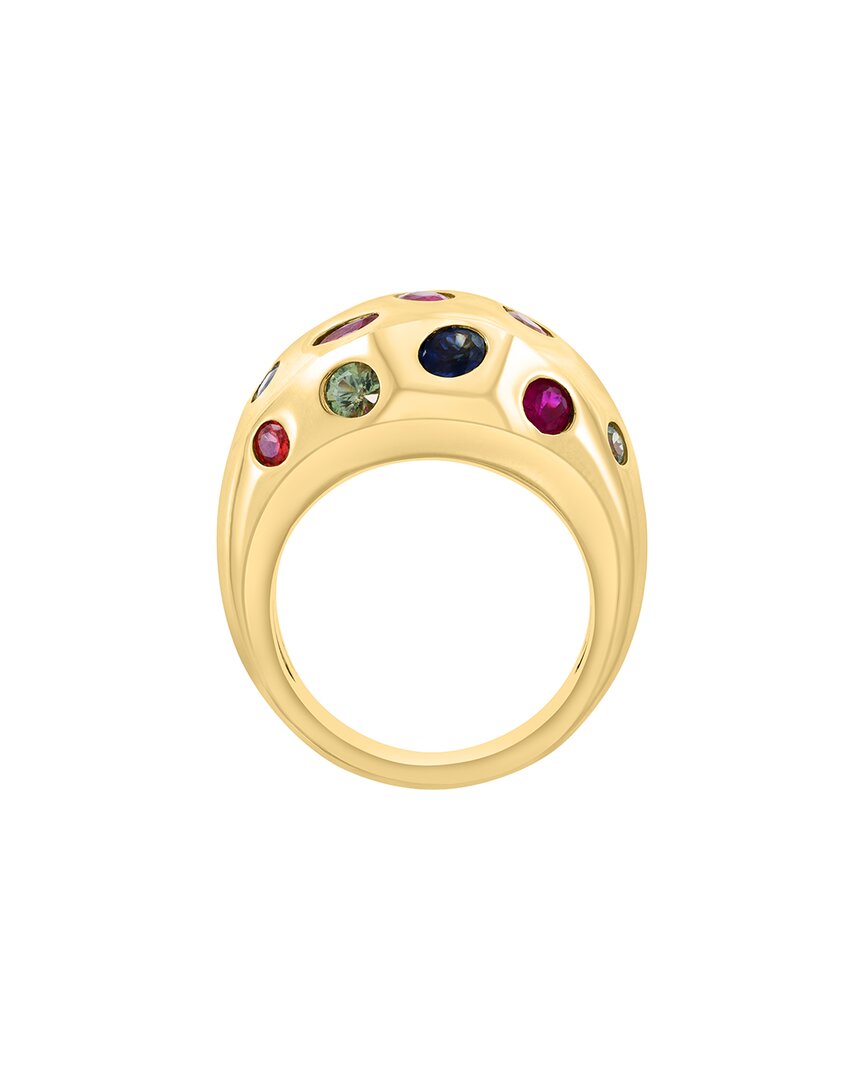 14k over silver 2.35 ct. tw. multi sapphire ring