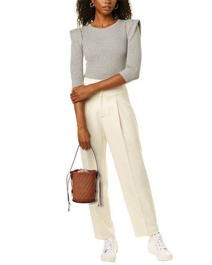 logo plaque leather-trim bucket bag