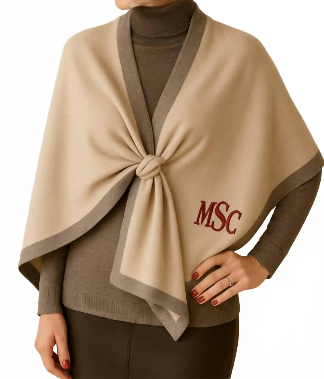 women's portico travel wrap in fawn/putty