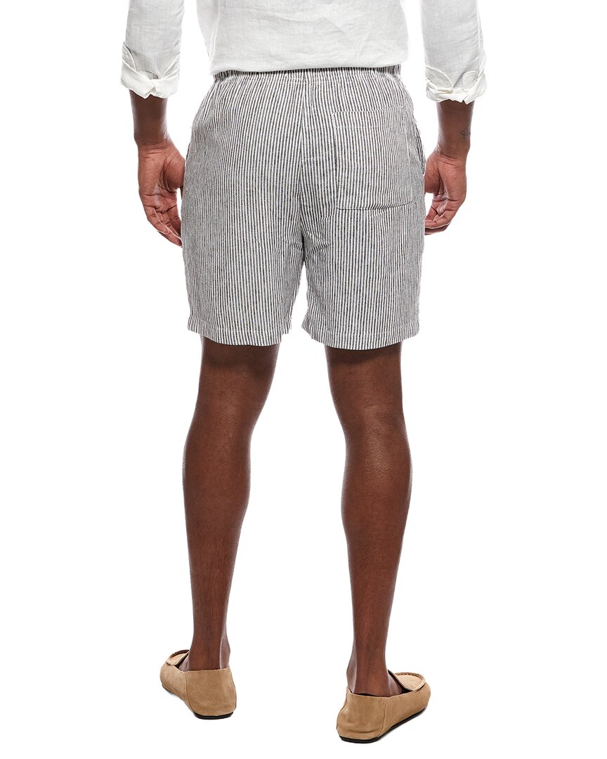 classic stripe linen-blend short