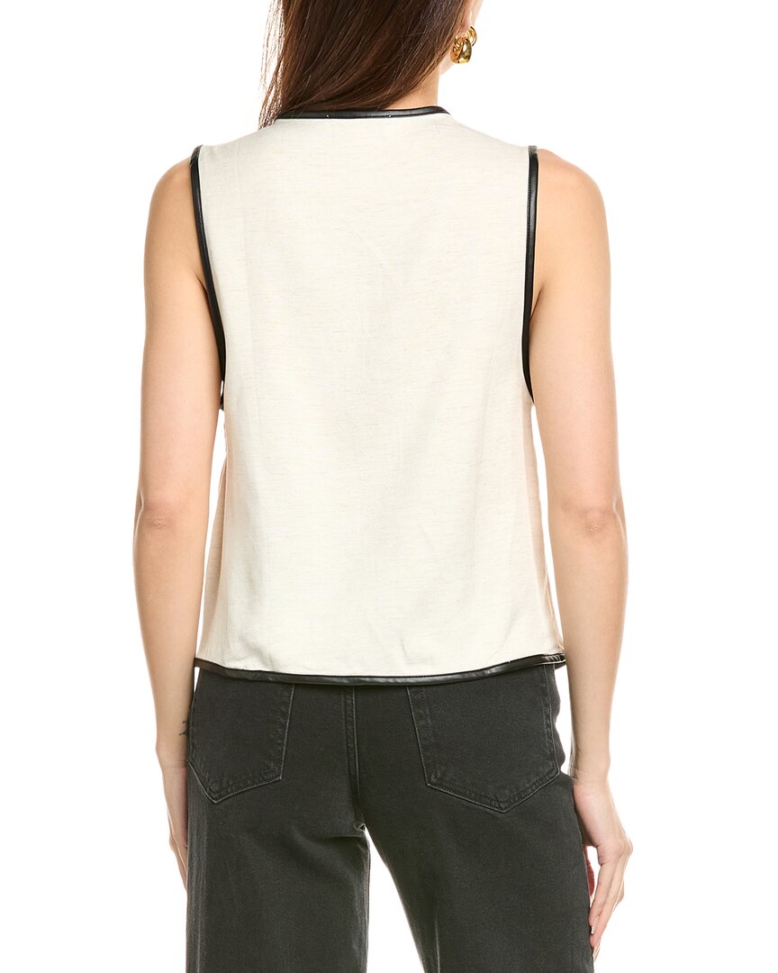 tie-front linen-blend vest