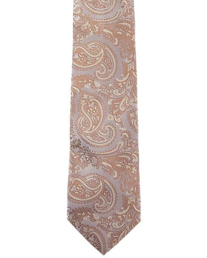 gold paisley silk tie