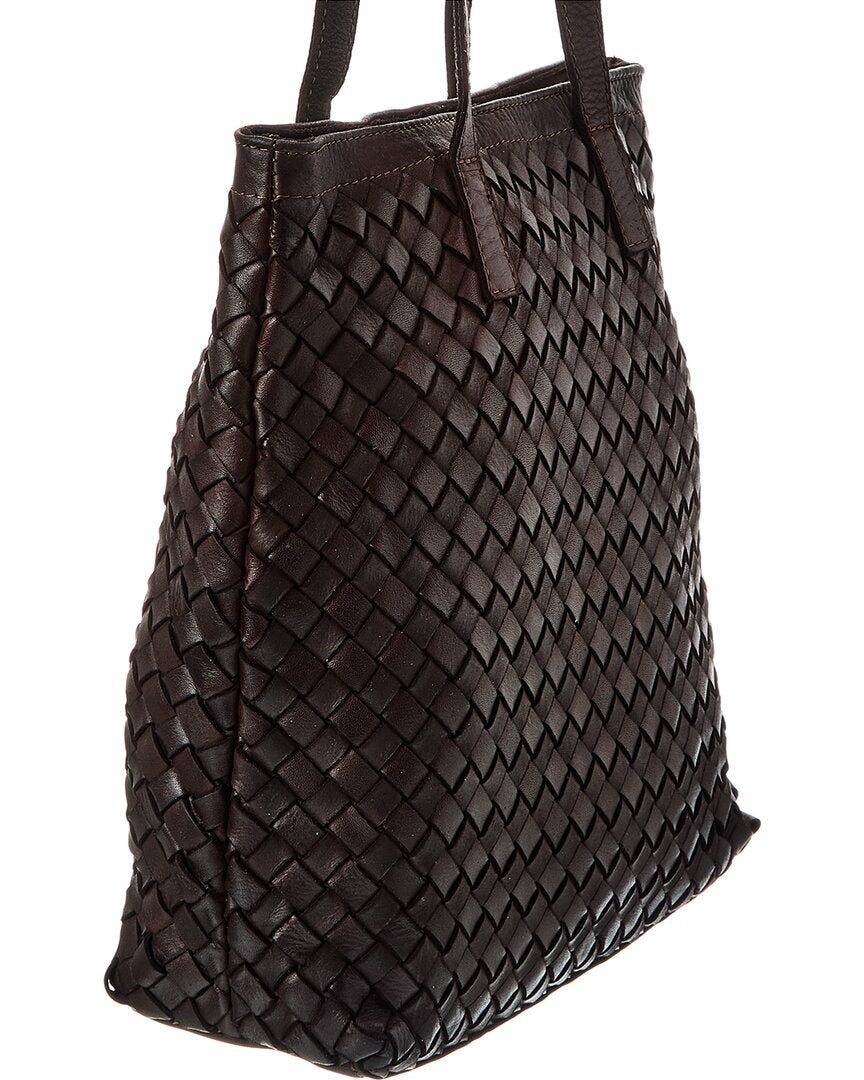 claire hand woven leather tote