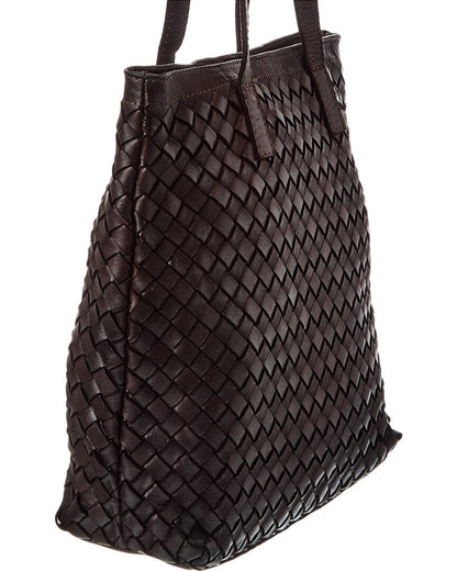 claire hand woven leather tote