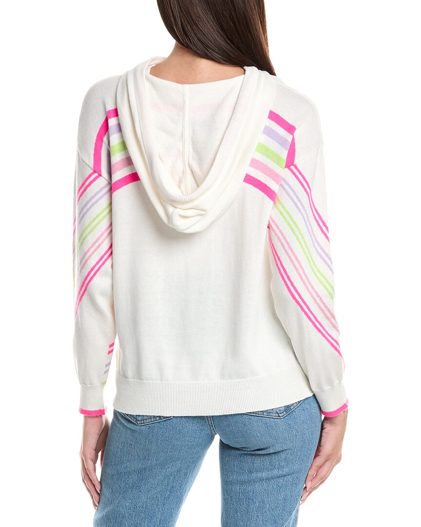 sporty stripe silk-blend hoodie