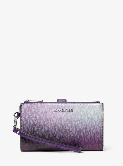 jet set large ombré signature logo wristlet