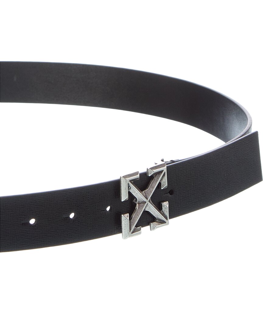 off-white leather belt