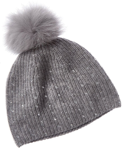 cashmere crystal rib cashmere hat