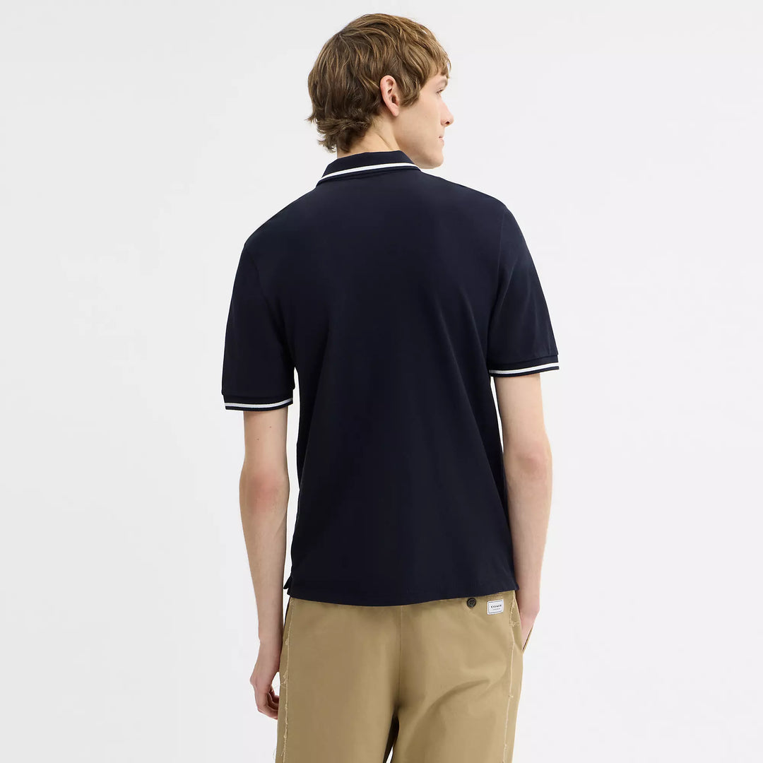 signature trim polo in organic cotton