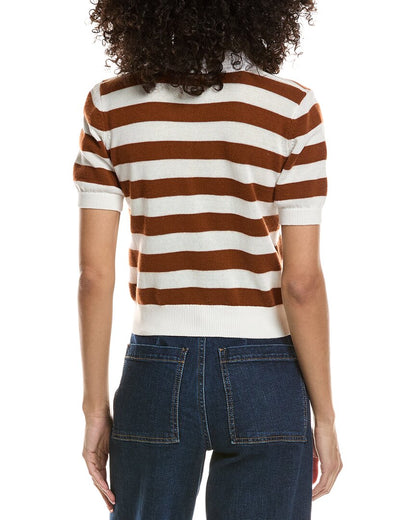 frame the bold stripe cashmere-blend polo shirt