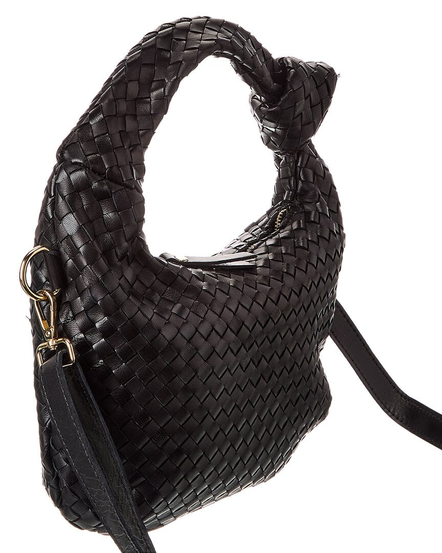 sylvie hand-woven leather shoulder bag