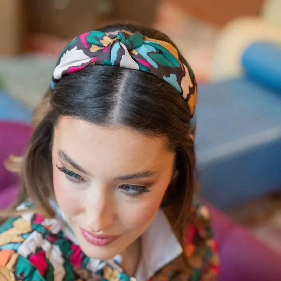 headband in fall ikat