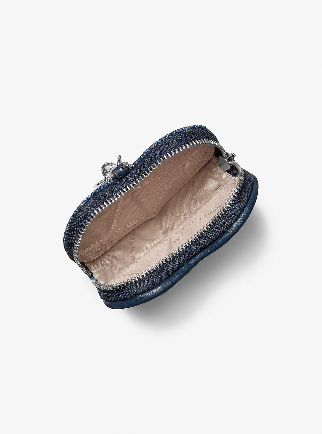 jet set travel matelassé denim heart coin pouch