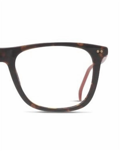 men's 144/v square eyeglasses in red black
