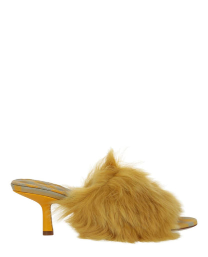 women's jackie shearling mules in yellow