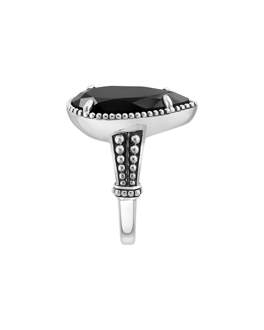 silver 5.22 ct. tw. onyx ring