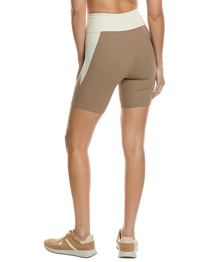 ribbed studio biker short