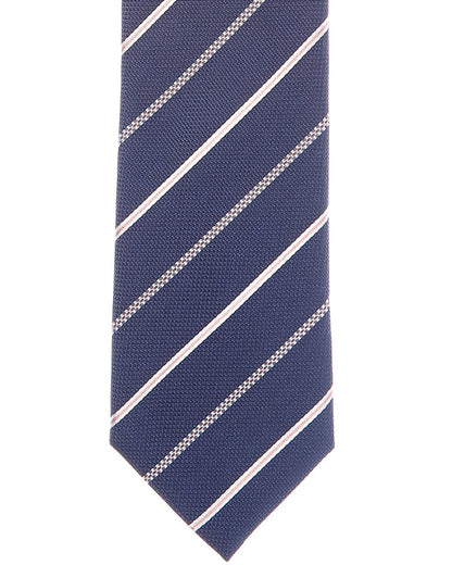 navy stripes silk-blend tie