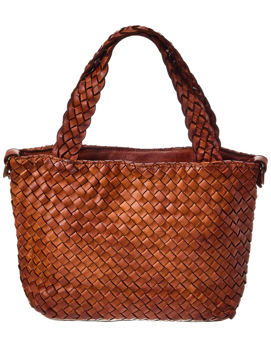 marie hand woven leather tote