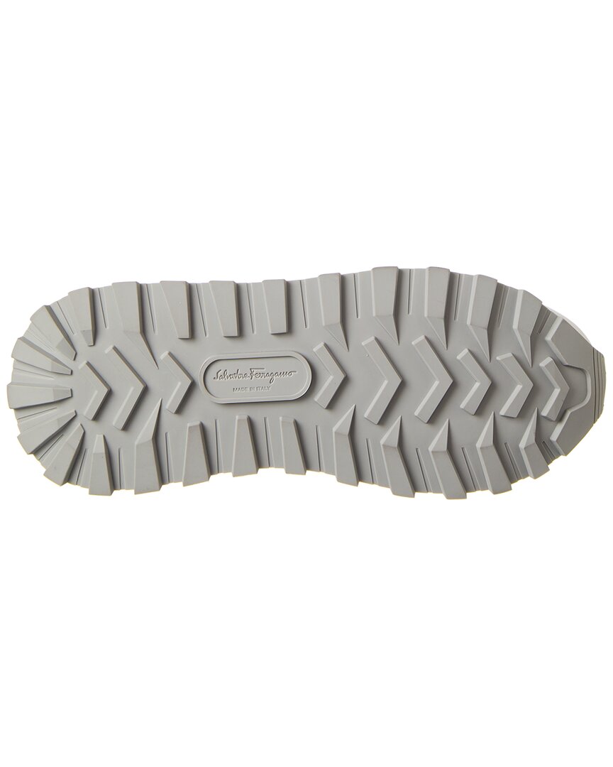 ferragamo indy leather & suede sneaker