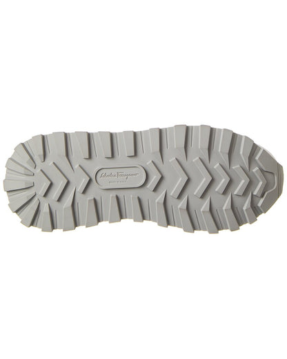 ferragamo indy leather & suede sneaker